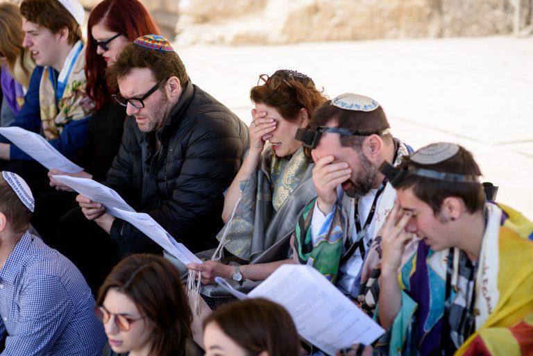 Attendees at a Bar Mitzvah in Jerusalem.
