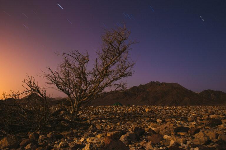 Night-time scenery in the negev desert.