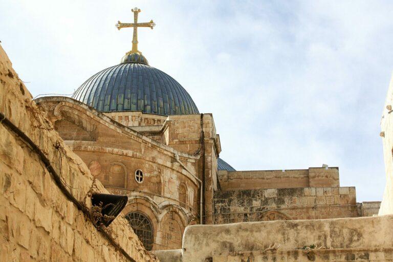 The Basilica of the Church of the Holy Sepulchre in Jerusalem in Israel - one of the highlights of Catholic tours to Israel with Via Sabra.