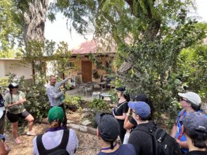 Visitors with Tikvatenu II touring a kibbutz in Israel's Gaza envelope